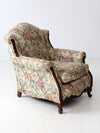 antique French Provincial floral sofa and armchair set