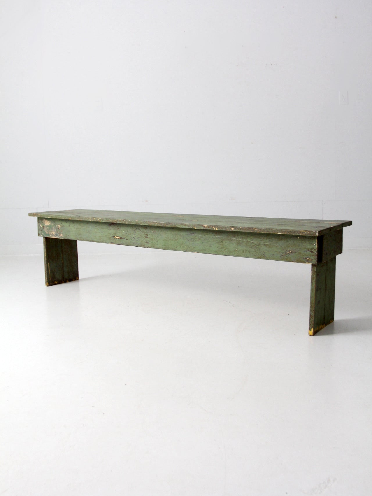 antique painted wood farmhouse bench – 86 Vintage