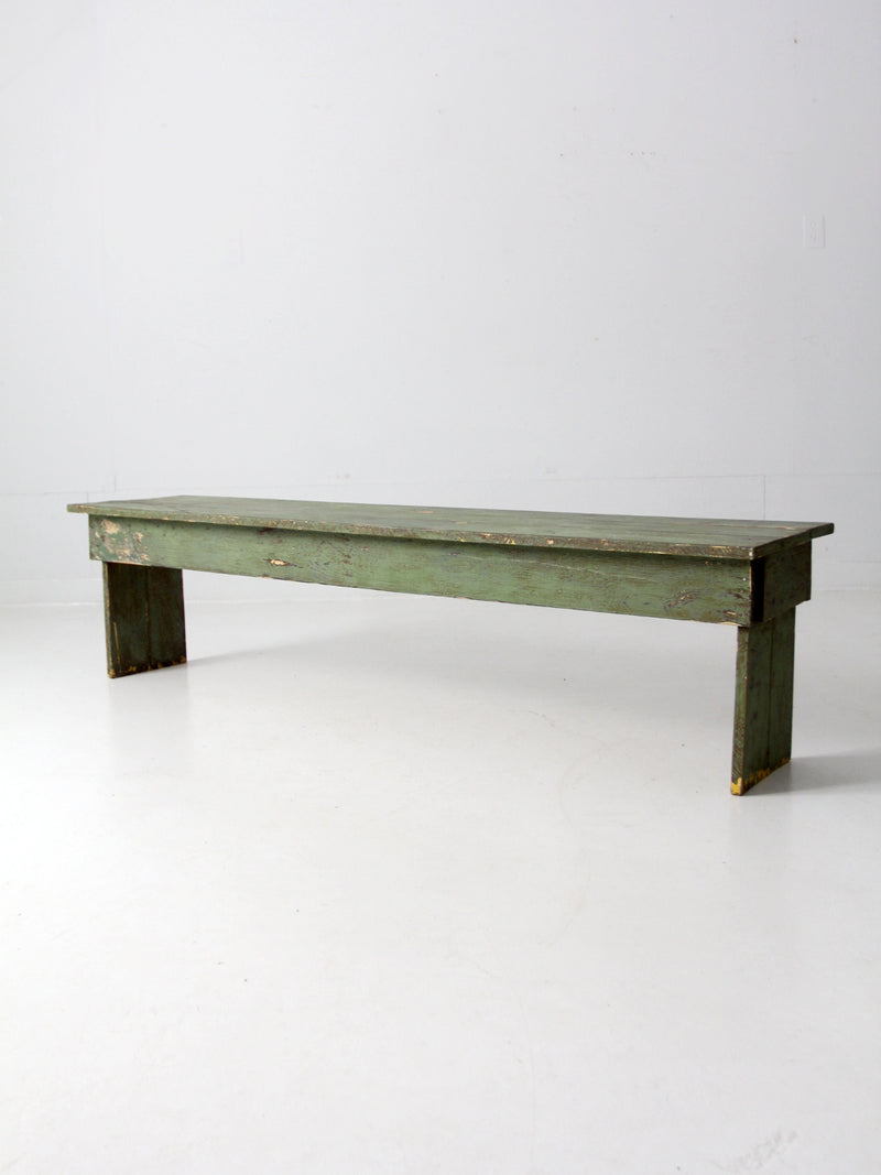 antique painted wood farmhouse bench