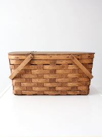 vintage splint wood picnic basket
