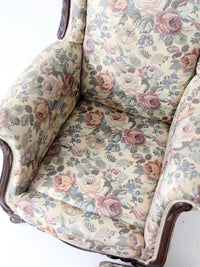 antique French Provincial floral sofa and armchair set