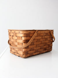 vintage splint wood picnic basket