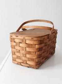 vintage splint wood picnic basket
