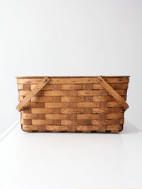 vintage splint wood picnic basket