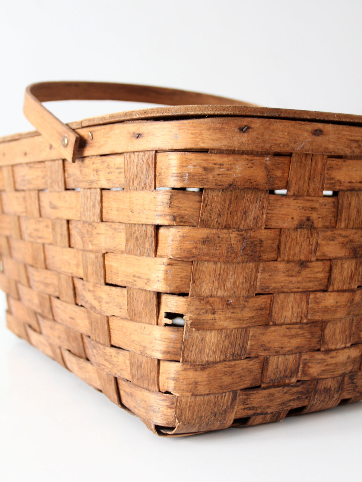 vintage splint wood picnic basket