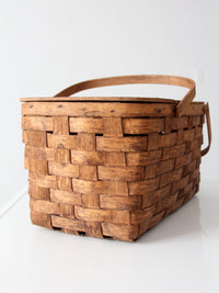 vintage splint wood picnic basket