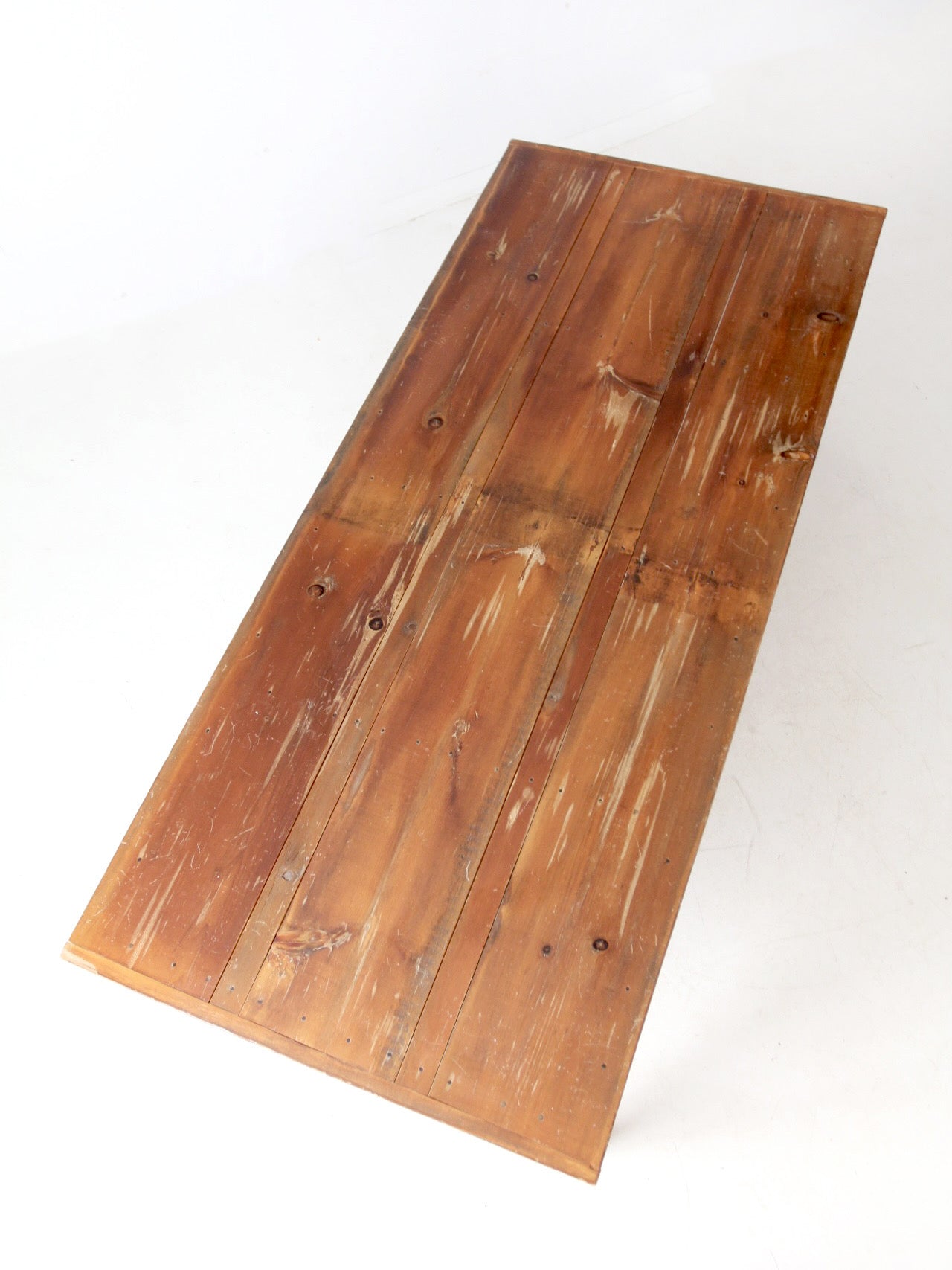 vintage rustic pine table, 7 ft