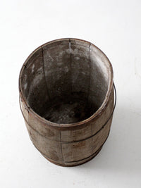 antique primitive wood stave barrel