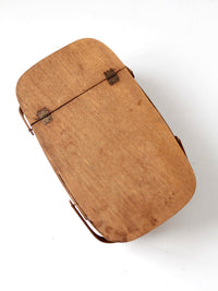 vintage splint wood picnic basket
