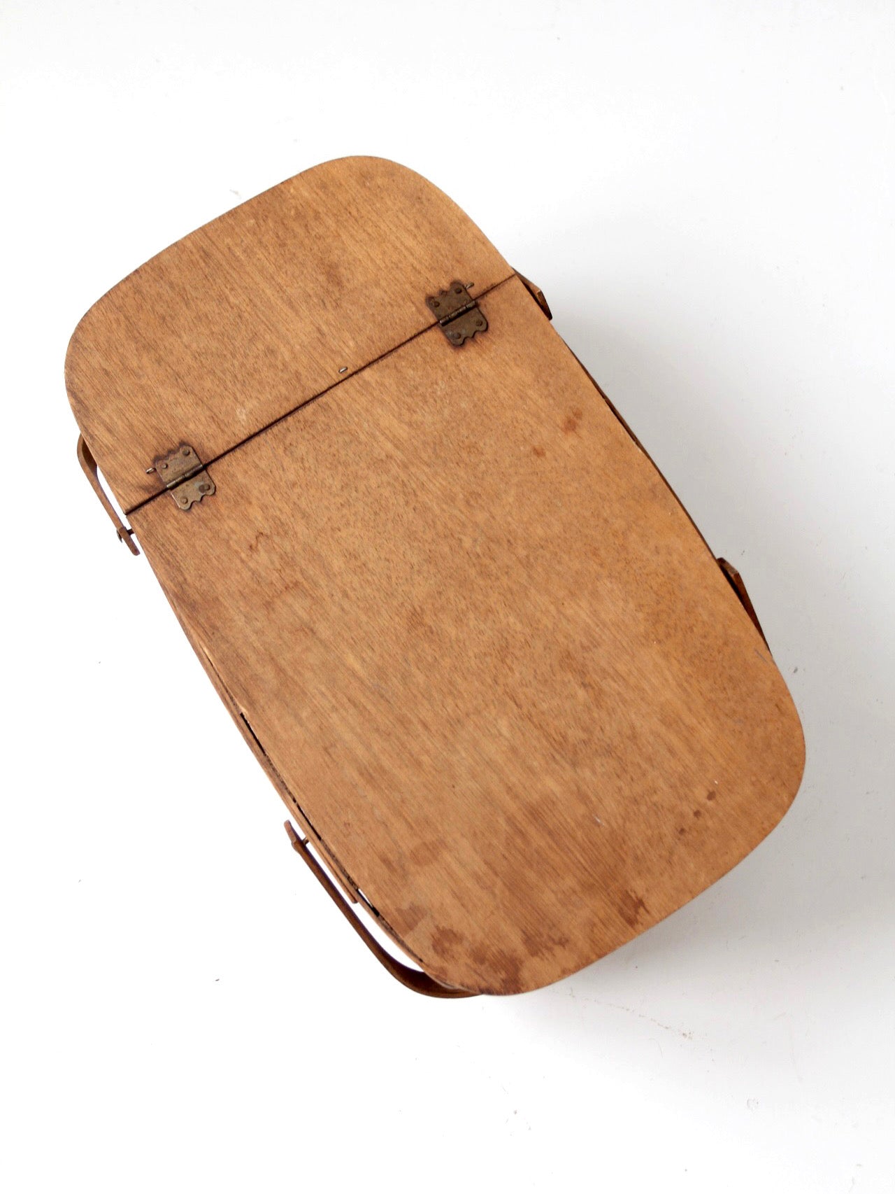 vintage splint wood picnic basket