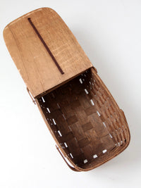vintage splint wood picnic basket