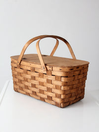 vintage splint wood picnic basket