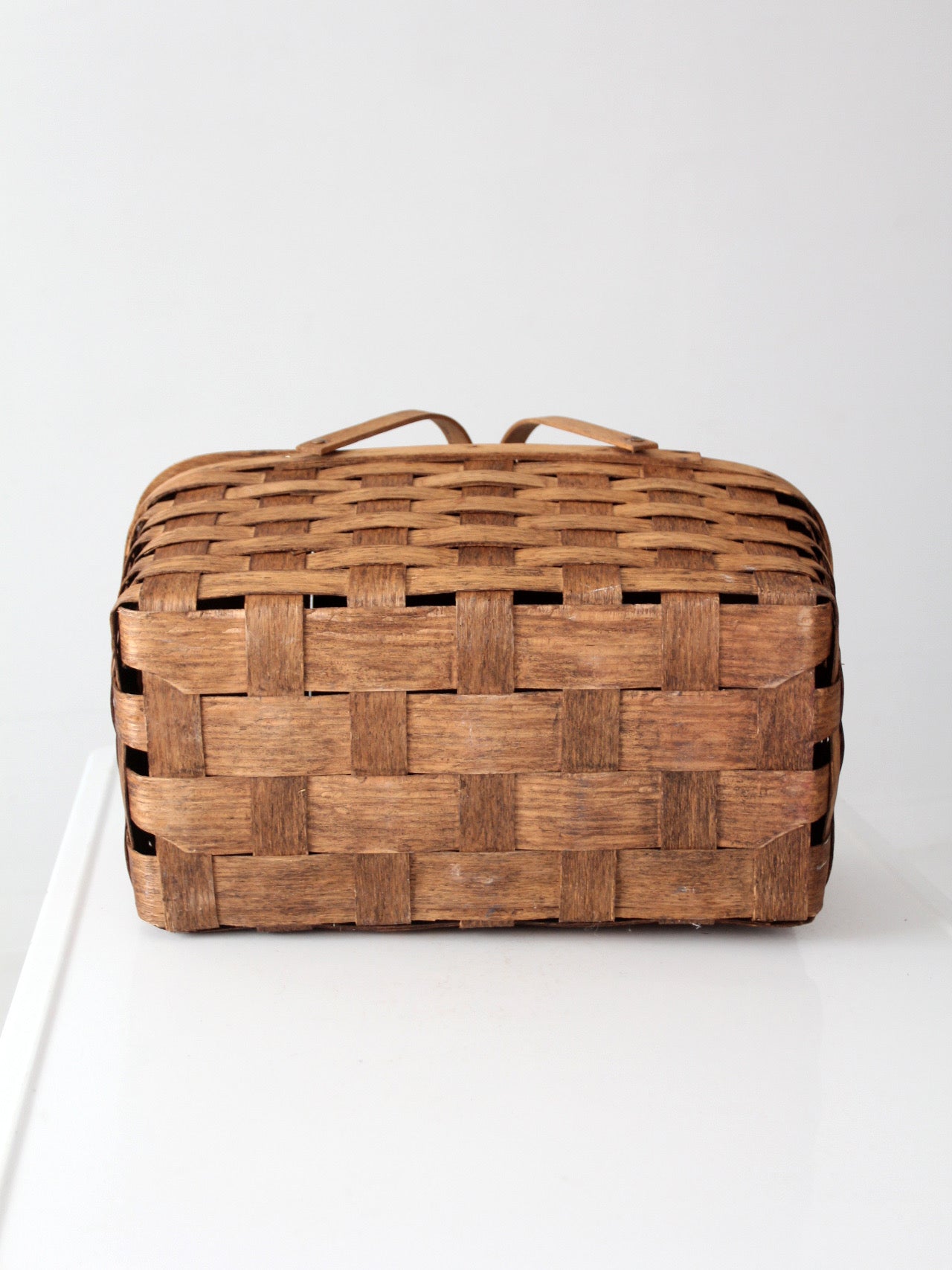 vintage splint wood picnic basket