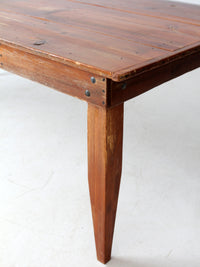 vintage rustic pine table, 7 ft