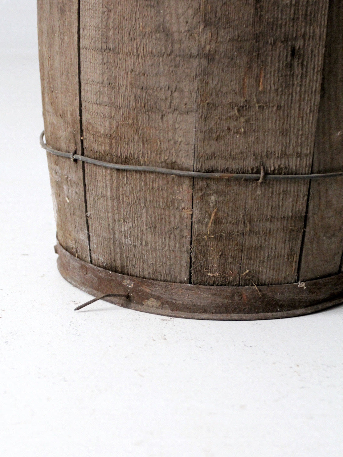 antique primitive wood stave barrel
