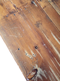 vintage rustic pine table, 7 ft