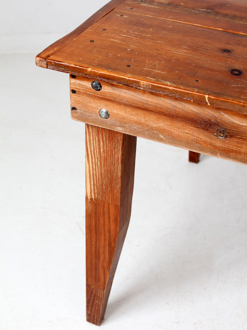 vintage rustic pine table, 7 ft