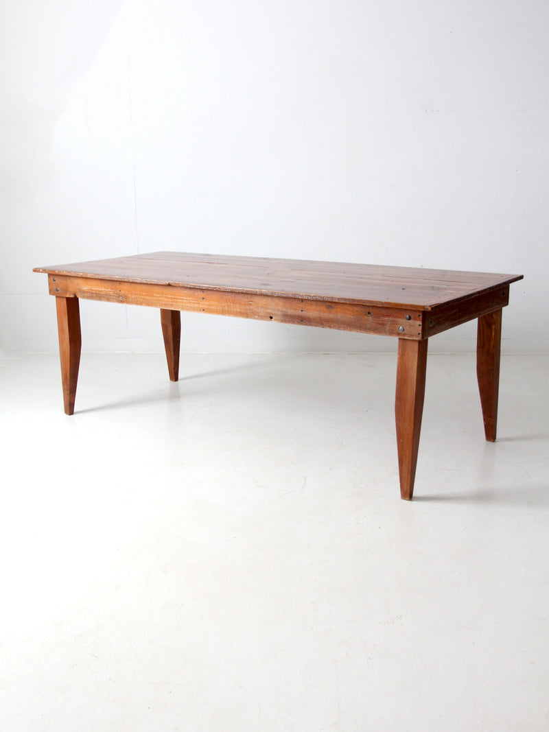 vintage rustic pine table, 7 ft
