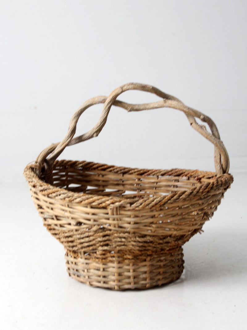 vintage rustic wicker basket