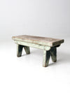 antique primitive wooden footstool bench