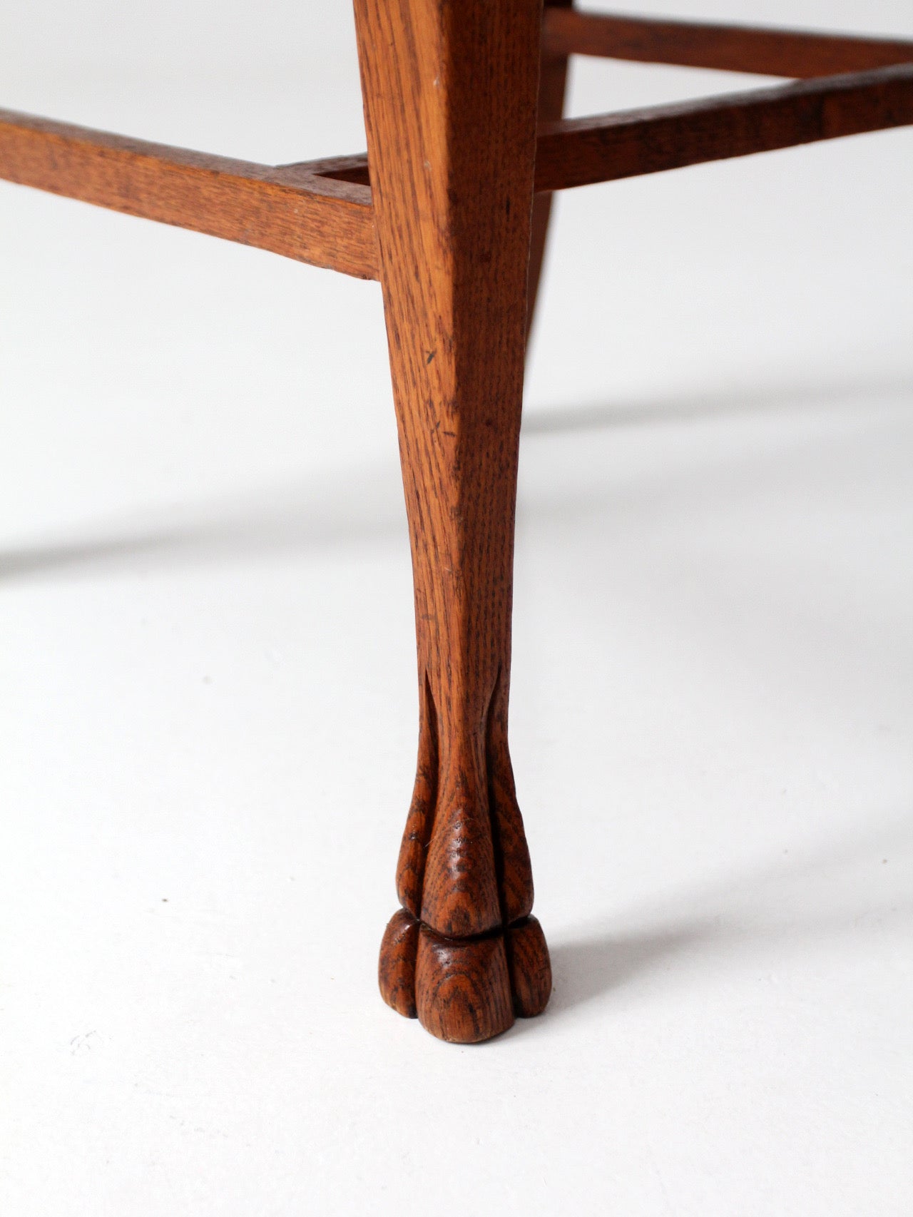 antique oak splat back side chairs pair