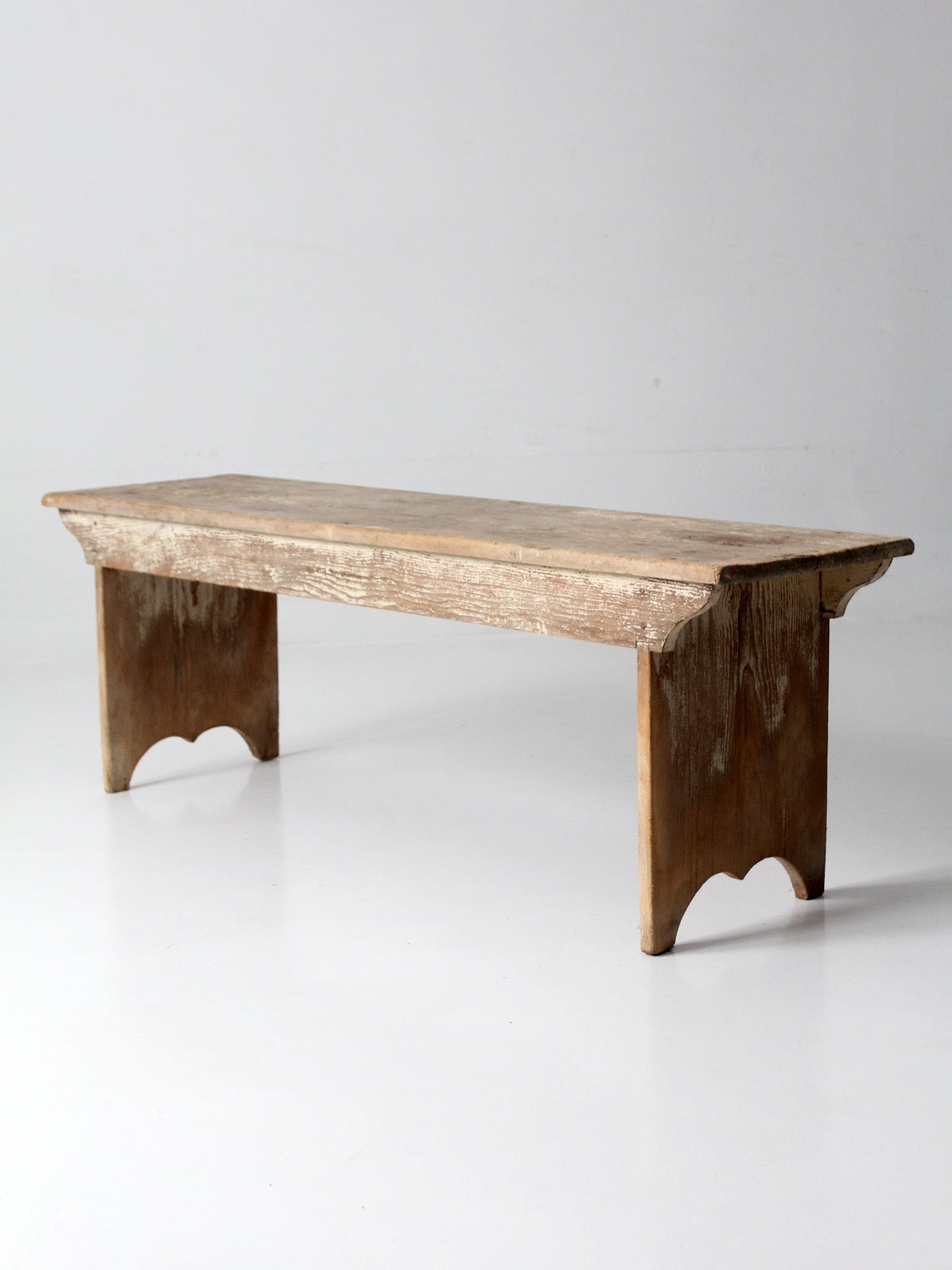 antique primitive wood farmhouse bench
