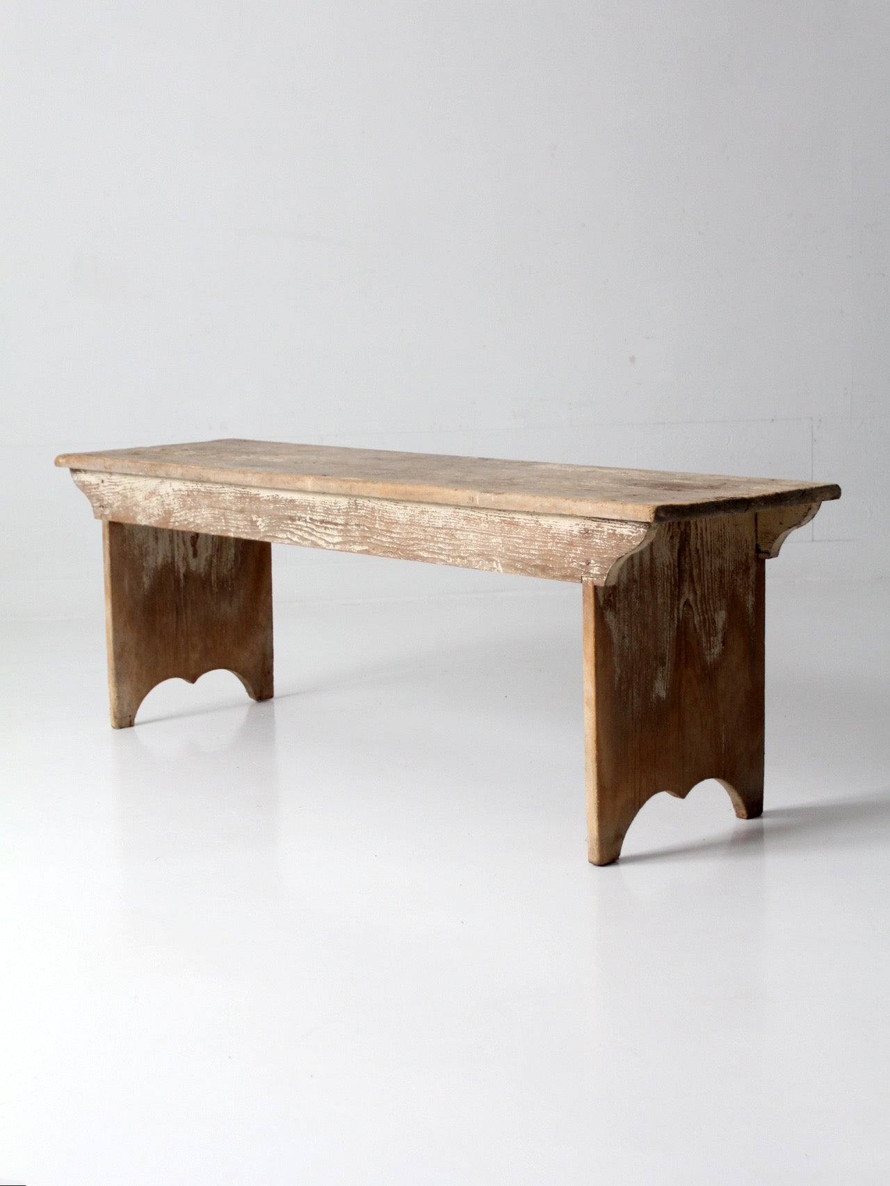 antique primitive wood farmhouse bench