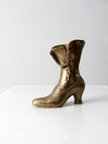 mid-century brass Victorian boot vase