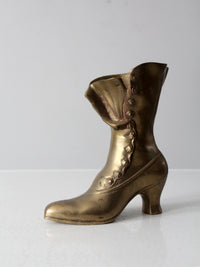 mid-century brass Victorian boot vase