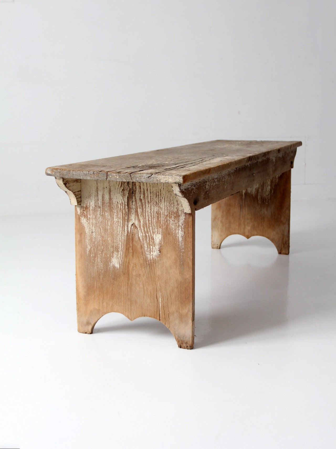antique primitive wood farmhouse bench