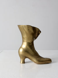 mid-century brass Victorian boot vase