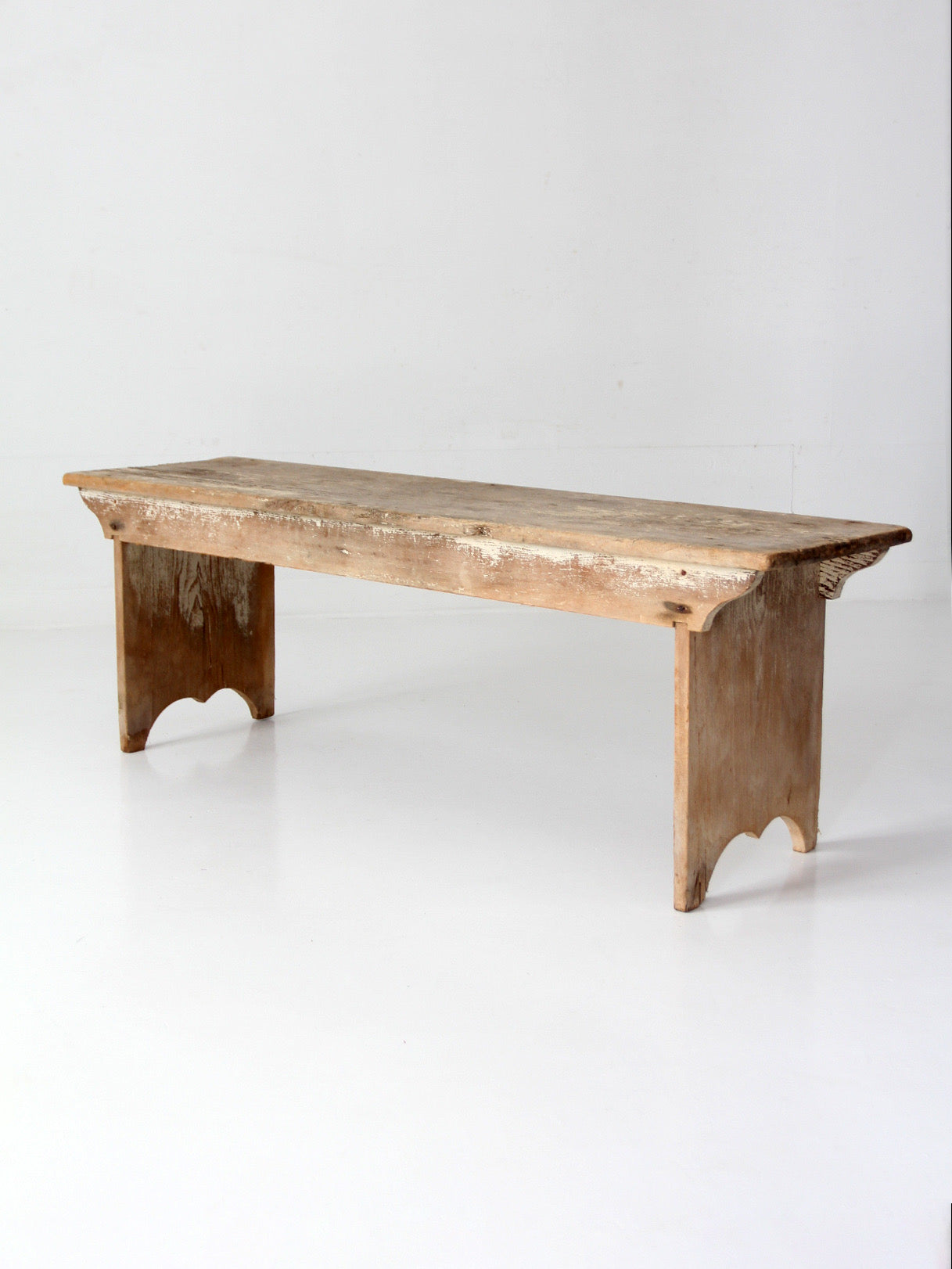 antique primitive wood farmhouse bench