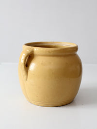 vintage yellow ceramic cookie jar vase with floral design