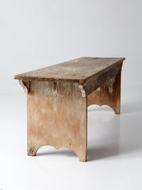 antique primitive wood farmhouse bench