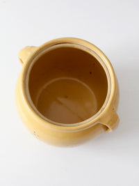 vintage yellow ceramic cookie jar vase with floral design