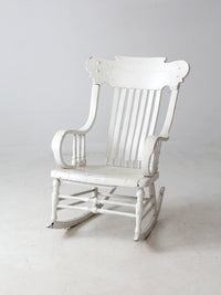 antique white wood rocking chair