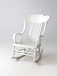 antique white wood rocking chair