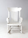 antique white wood rocking chair