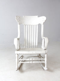 antique white wood rocking chair