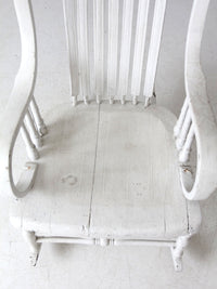 antique white wood rocking chair