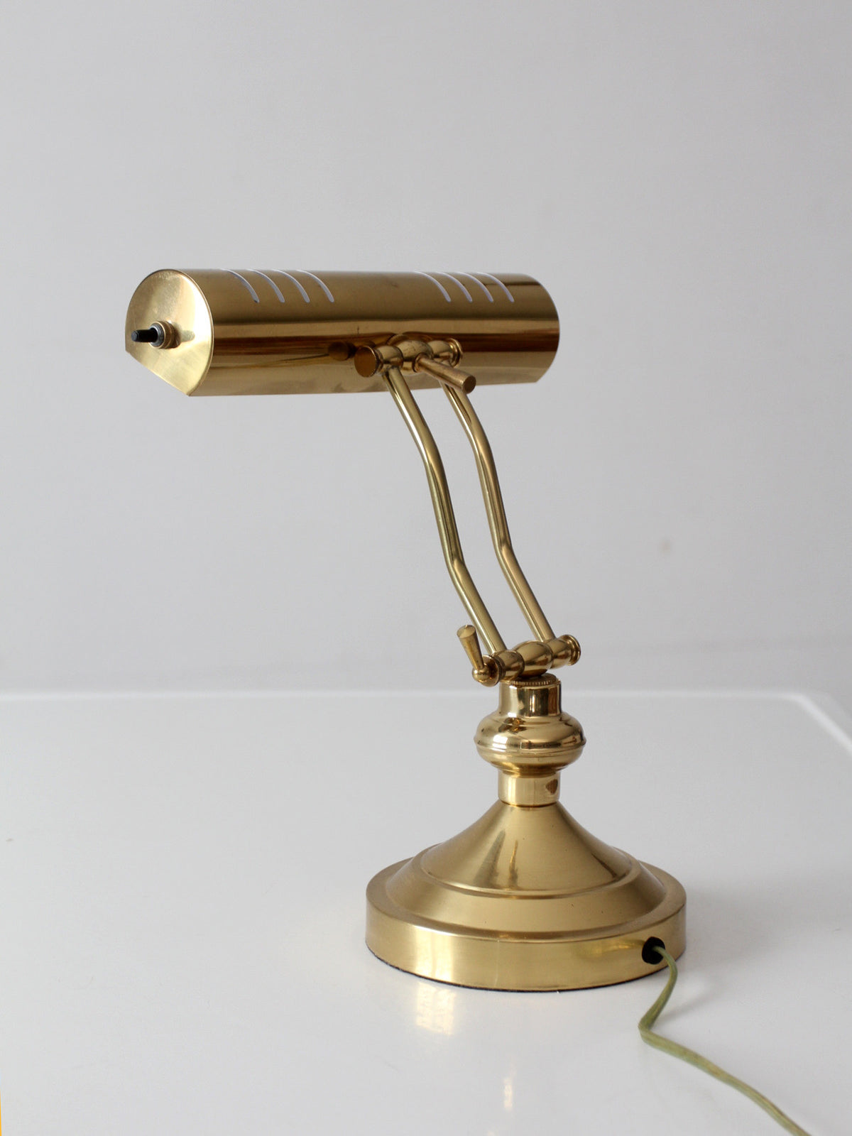 vintage 1970s brass adjustable banker’s desk lamp