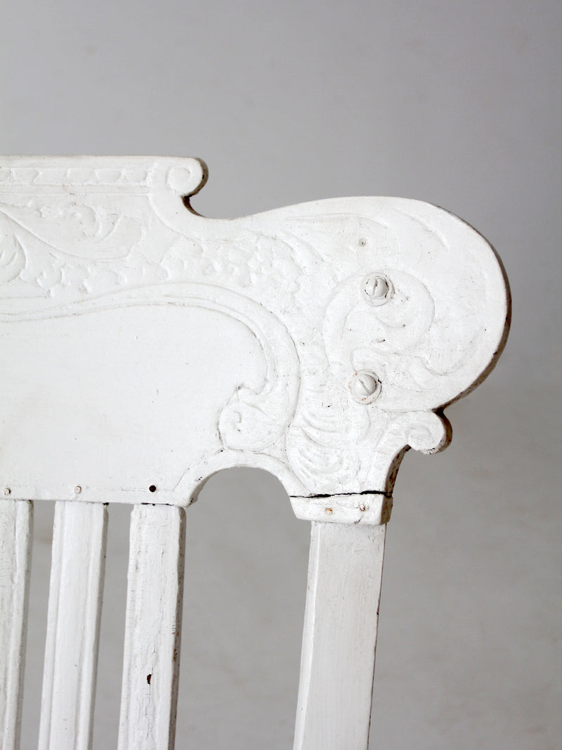antique white wood rocking chair