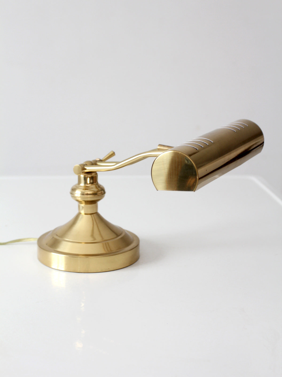 vintage 1970s brass adjustable banker’s desk lamp