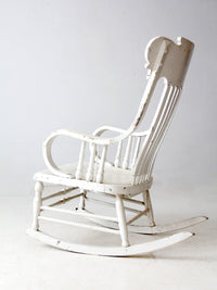 antique white wood rocking chair