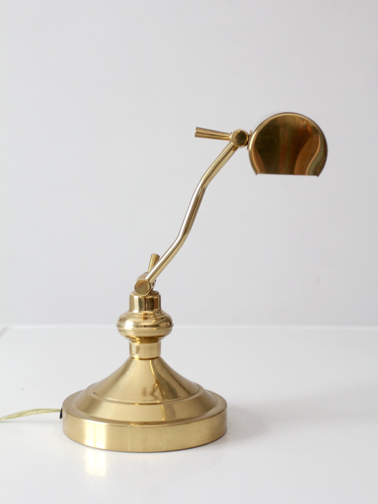 vintage 1970s brass adjustable banker’s desk lamp