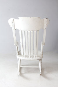 antique white wood rocking chair