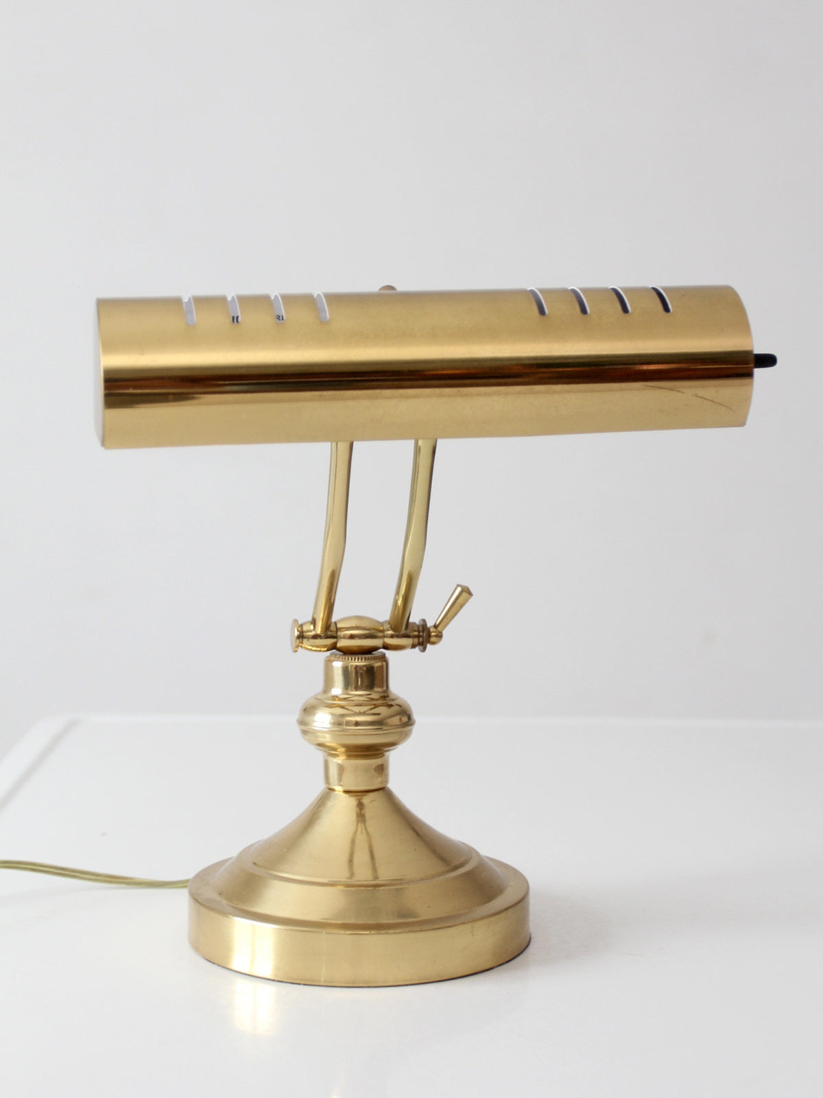 vintage 1970s brass adjustable banker’s desk lamp