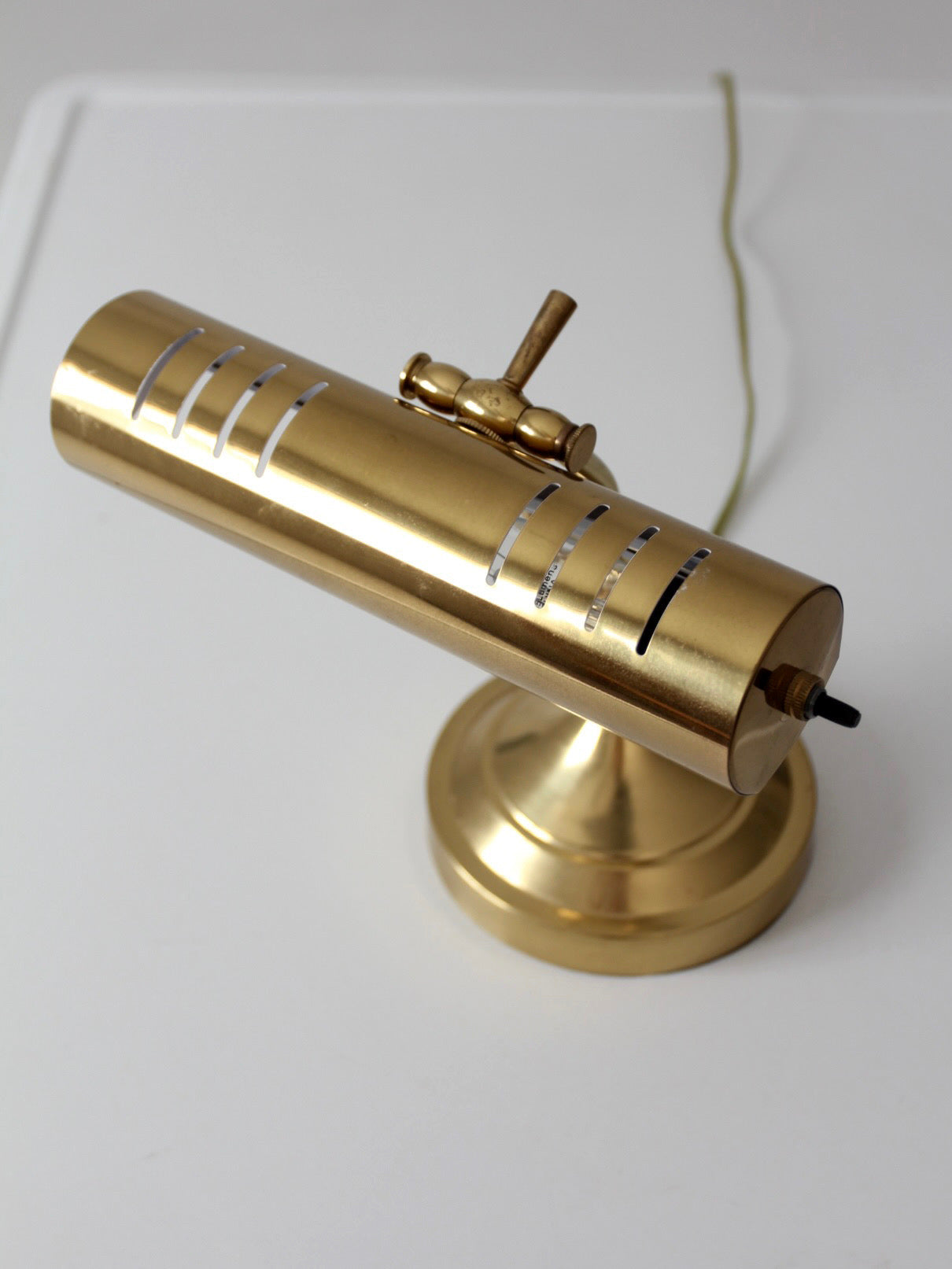 vintage 1970s brass adjustable banker’s desk lamp