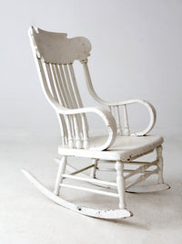 antique white wood rocking chair