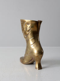 mid-century brass boot vase